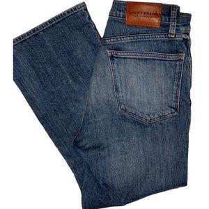 Lucky Brand Bridgette Jeans‎ Size 4 Women's Blue High Rise Crop Mini Bootcut